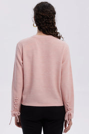 Sweater Mujer Mangas Palo Rosa