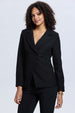 Blazer mujer cruzado negro de un botón