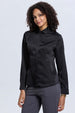 Blusa mujer negra abotonada de viscosa casual