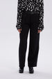 Pantalón Mujer Aplicación Pu Pretina Negro