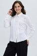 Blusa Mujer Abotonada Pliegues Crudo