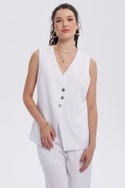 Blazer Mujer Tipo Gilette Blanco