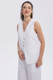Blazer Mujer Tipo Gilette Blanco