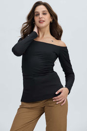Polera Mujer Escote Bardot Negro