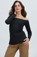 Polera Mujer Escote Bardot Negro
