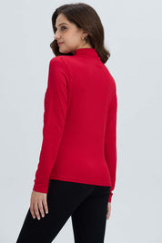 Polera Mujer Aplicación Arrugado Rojo Oscuro
