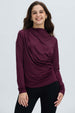 Polera Mujer Aplicación Arrugado Vino