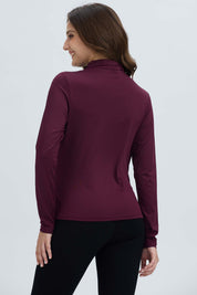 Polera Mujer Aplicación Arrugado Vino