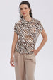 Polera Mujer Animal Print Beige