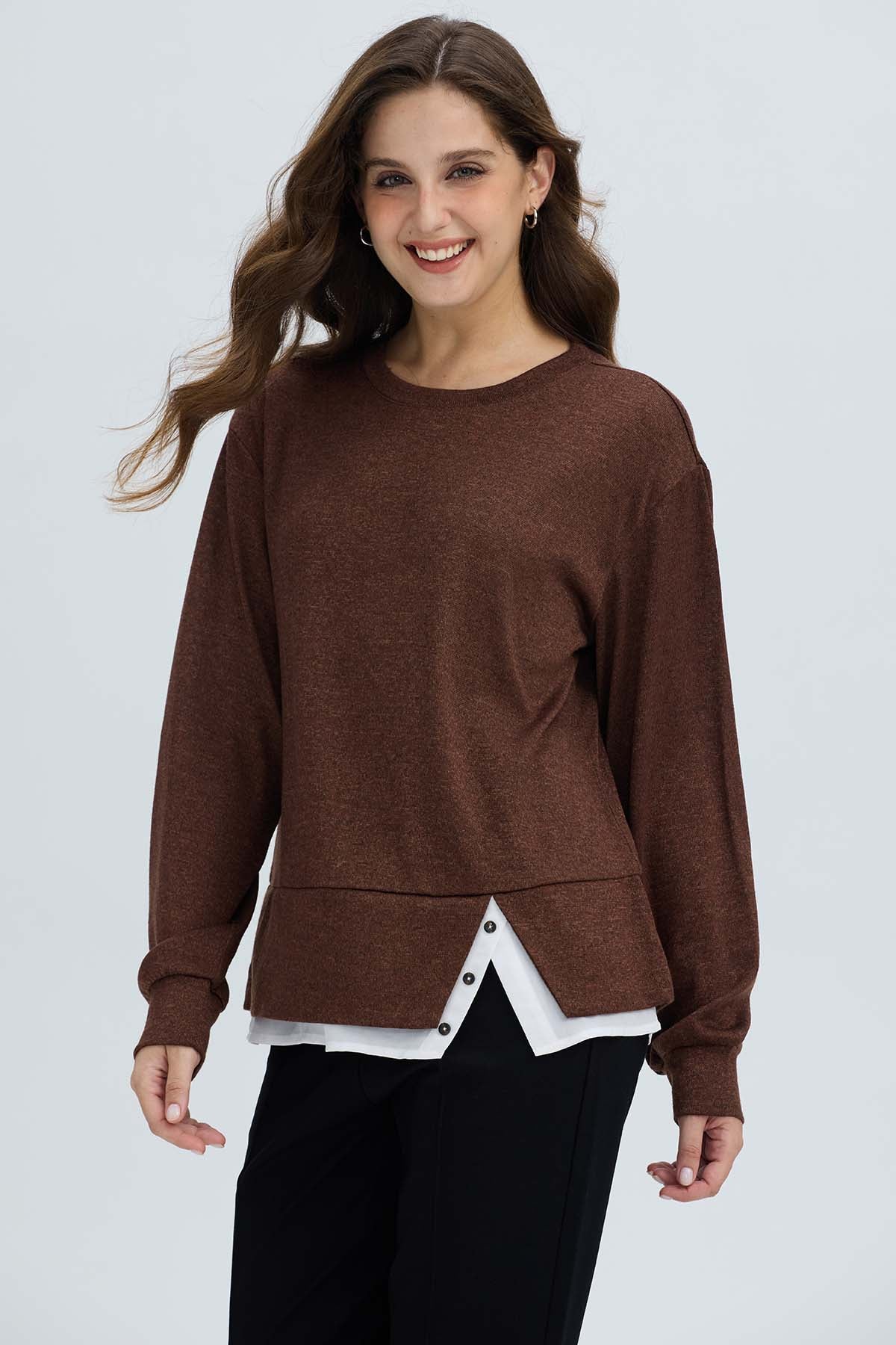 Sweater Mujer Basta Cafe Oscuro