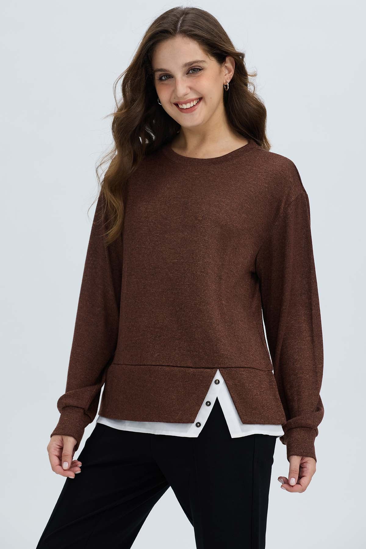 Sweater Mujer Basta Cafe Oscuro