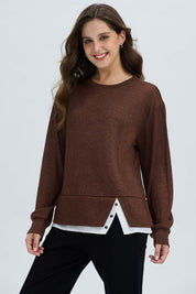 Sweater Mujer Basta Cafe Oscuro