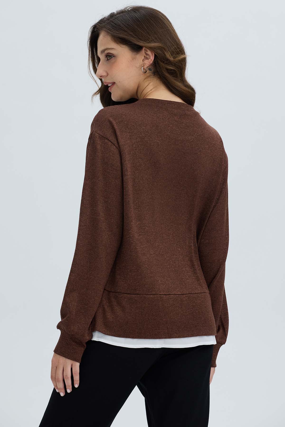 Sweater Mujer Basta Cafe Oscuro