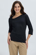 Polera Mujer Detalle Hombro Negro