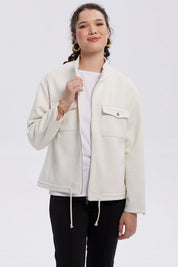 Chaqueta Mujer Gamuza Crema