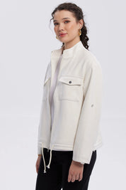 Chaqueta Mujer Gamuza Crema
