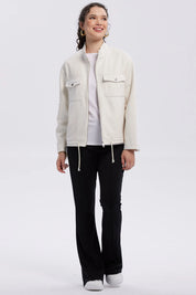Chaqueta Mujer Gamuza Crema