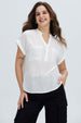 Blusa Mujer Dobladillo En Manga Crudo