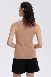 Sweater Mujer Con Textura Camel
