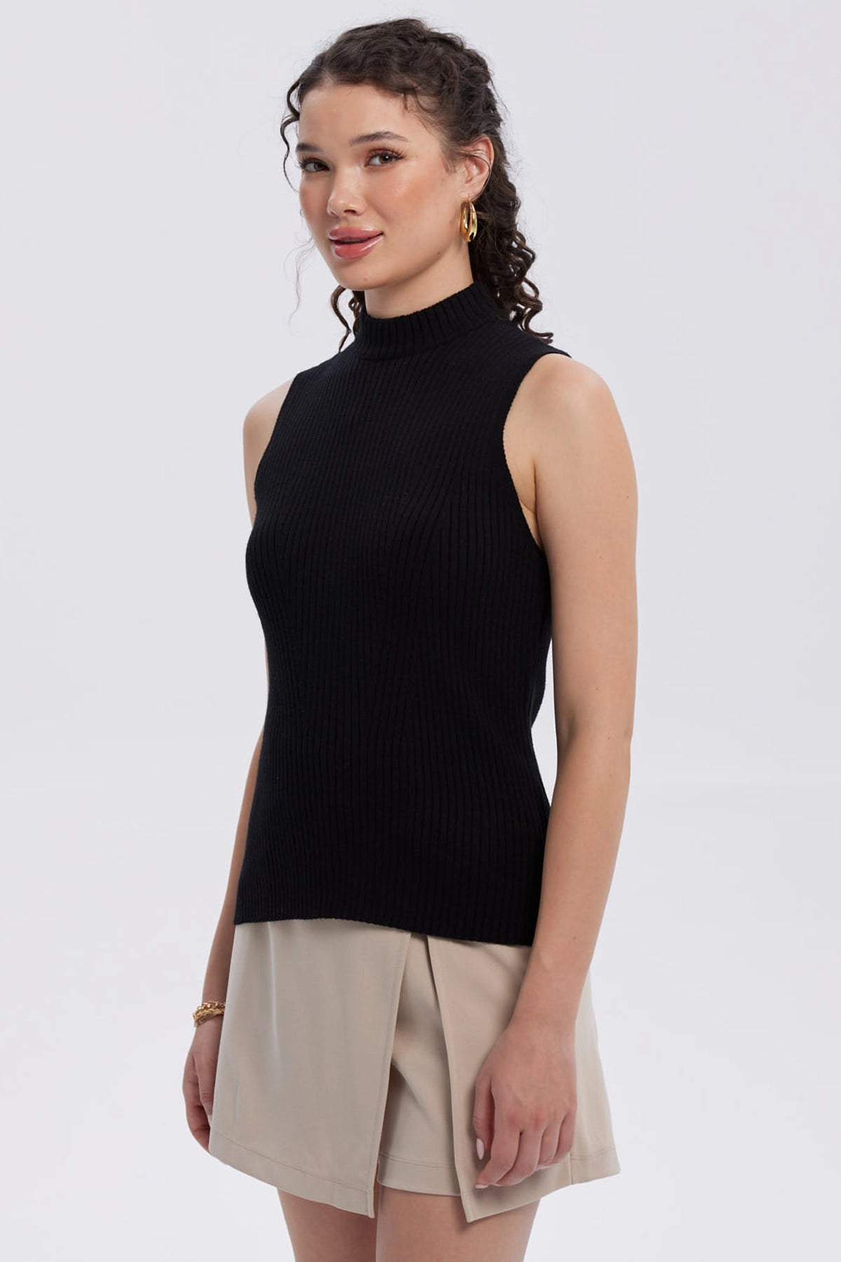 Sweater Mujer Con Textura Negro