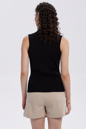 Sweater Mujer Con Textura Negro