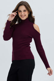 Sweater Mujer Off Vino