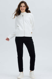 Polerón Mujer Liso Estilo Bomber Crudo