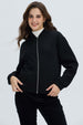 Polerón Mujer Liso Estilo Bomber Negro