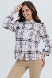 Blusa Mujer Puño Elasticado Crudo