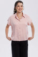Blusa Mujer Satín Abotonada Palo Rosa