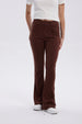 Calza Mujer Flare Piping Delantero Café Oscuro