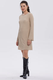 Vestido Mujer Flare Corto Beige