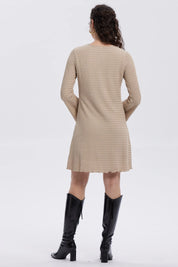 Vestido Mujer Flare Corto Beige