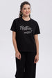 Polera Mujer Print Con Aplicación Negro
