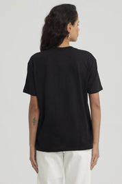 Polera Mujer Print Con Aplicación Negro
