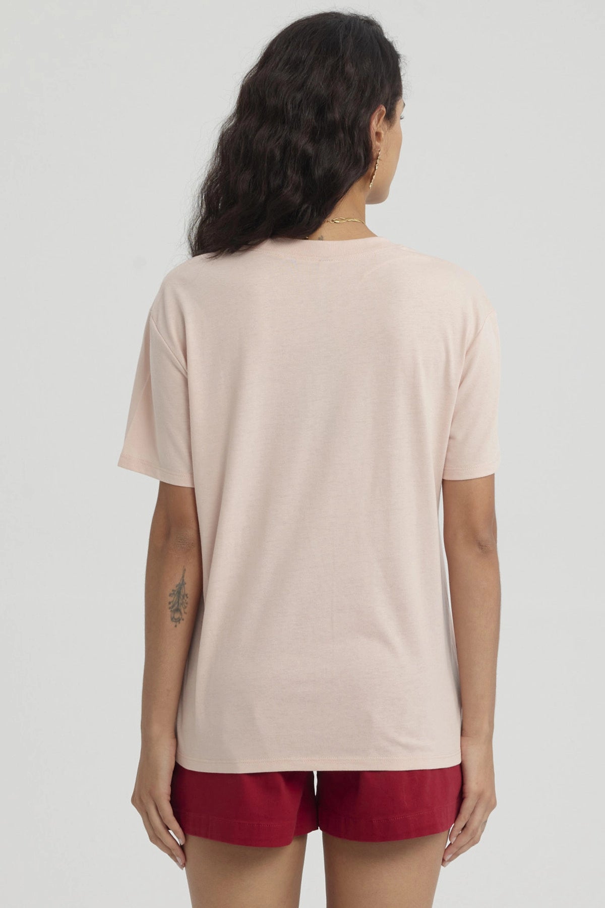 Polera Mujer Print Con Aplicación Palo Rosa