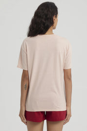 Polera Mujer Print Con Aplicación Palo Rosa