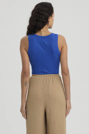 Polera Mujer Rib Lisa Aqua