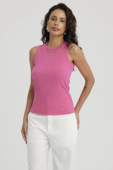Polera Mujer Rib Lisa Fucsia
