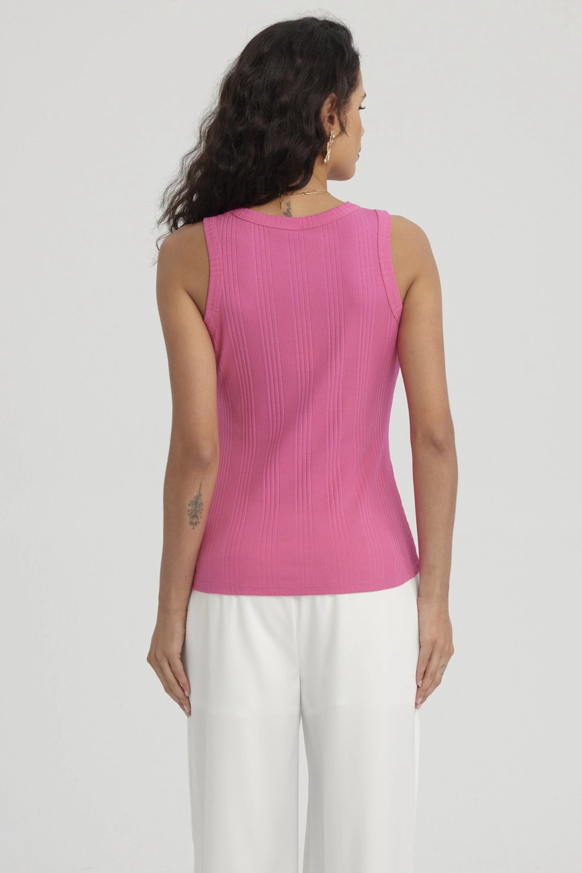 Polera Mujer Rib Lisa Naranjo