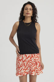 Polera Mujer Rib Lisa Negro