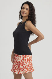 Polera Mujer Rib Lisa Negro