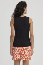 Polera Mujer Rib Lisa Negro