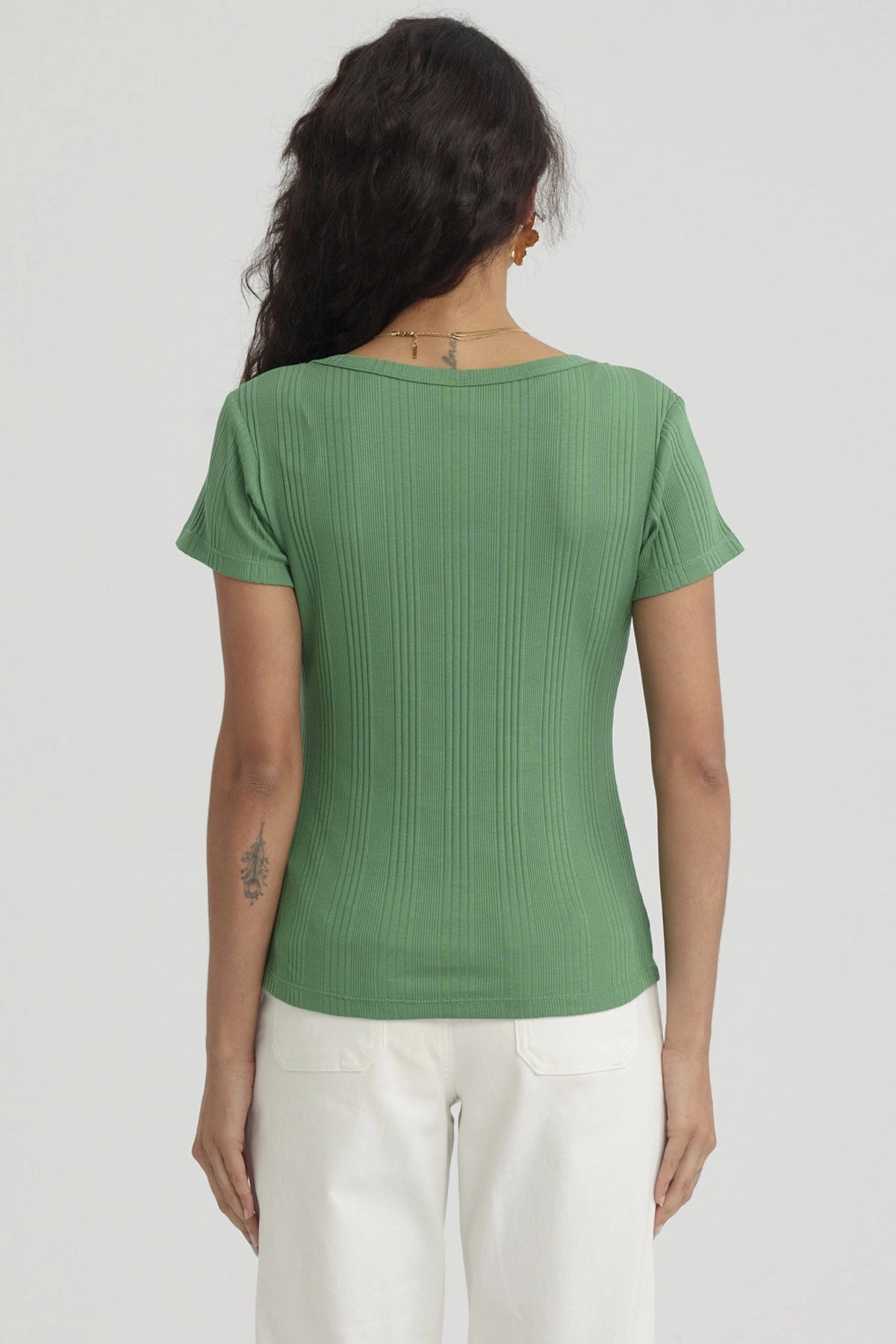 Polera Mujer Escote Cuadrado Turquesa