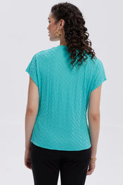 Polera Mujer Abertura Costado Aqua