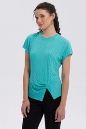 Polera Mujer Abertura Costado Aqua