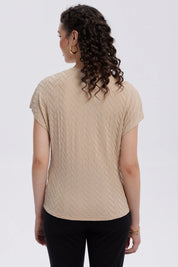 Polera Mujer Abertura Costado Beige