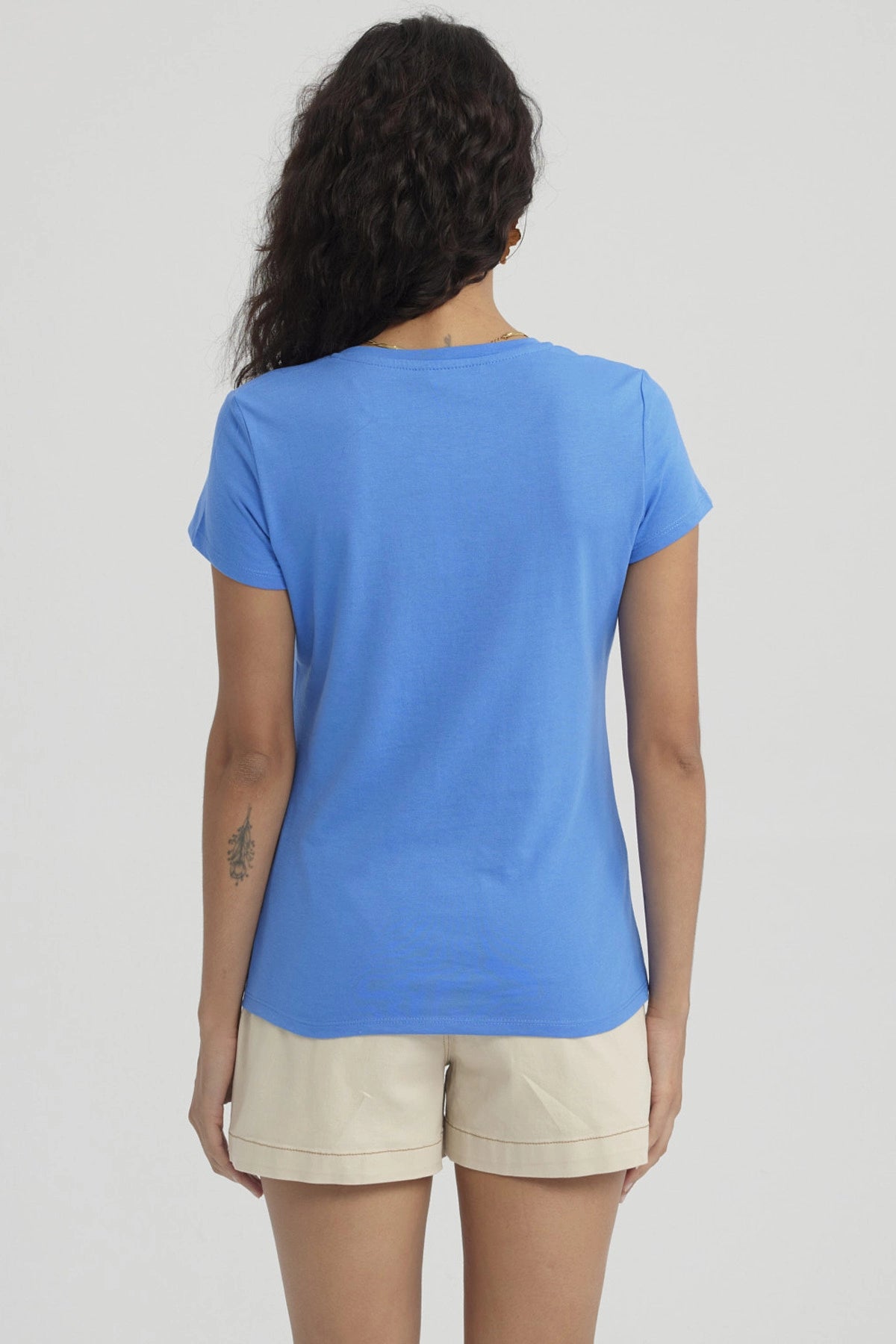 Polera Mujer Print Mujeres Con Aplicación Azulino