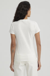 Polera Mujer Print Mujeres Con Aplicación Crudo