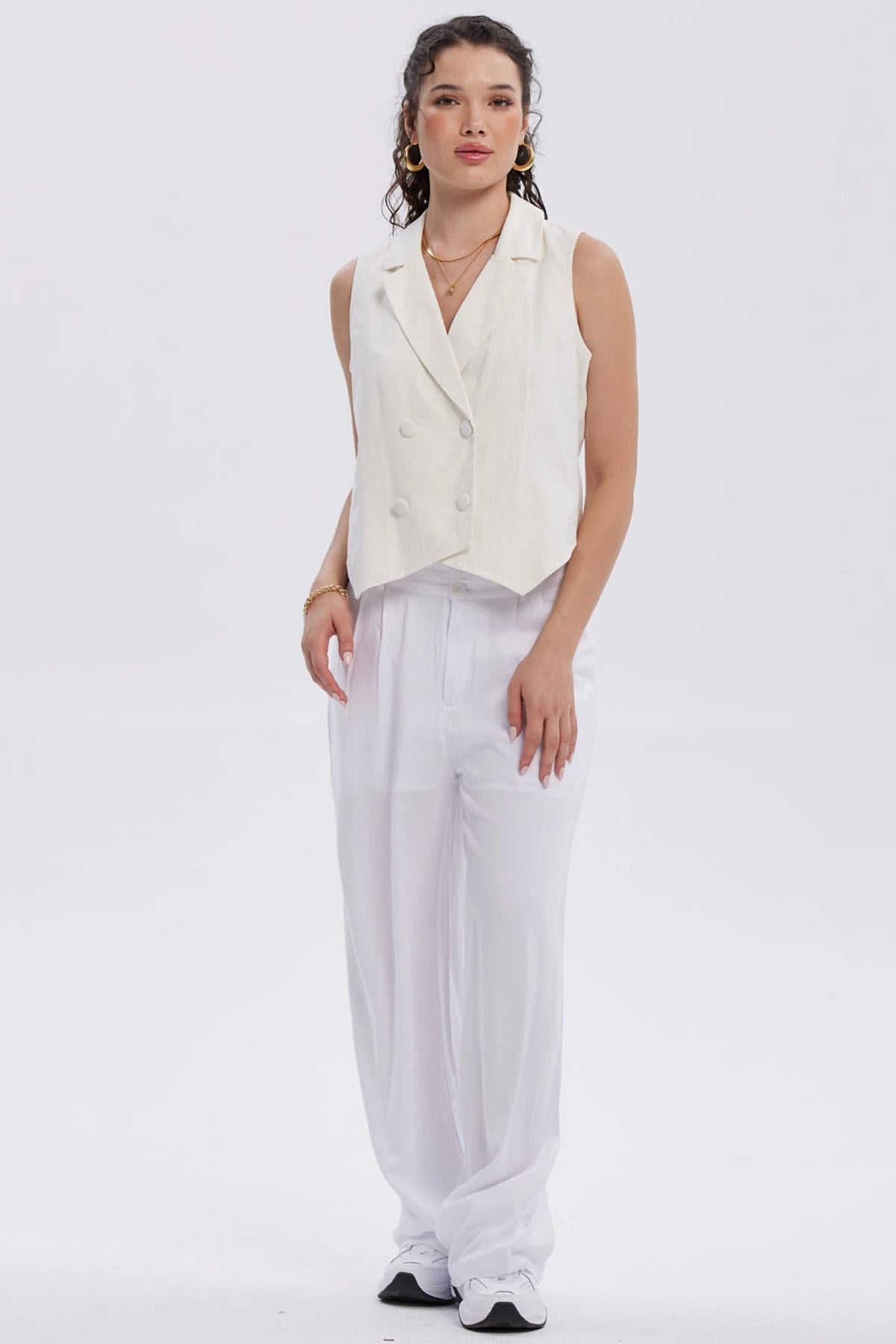 Blazer Mujer Tipo Gillette Lino Crudo